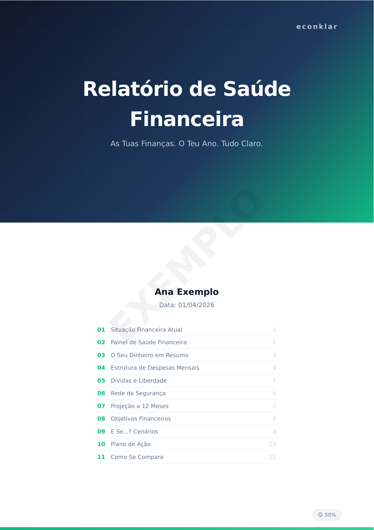 Veja um exemplo real econklar